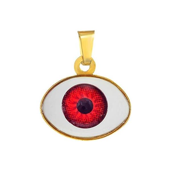 【並行輸入品】jewelstop 14 KリアルイエローゴールドレッドEvil Eye Charmペンダント