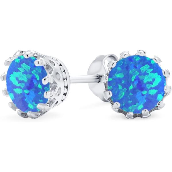 オパール　k18クラウン型　スタッドピアス K18 爪留め 誕生石 スタッドピアス（3mm/4mm）【10月ピンク