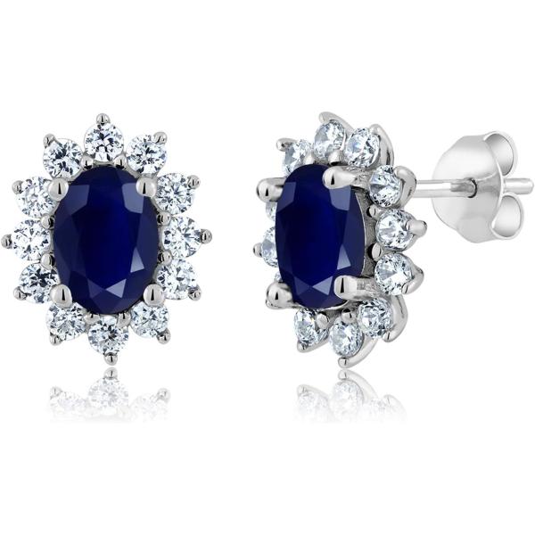 【並行輸入品】[Gem Stone King] 2.76カラット 天然 サファイア ピアス レディース シルバー925 金属アレルギー対応 9月 誕生