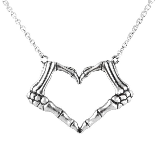 【並行輸入品】Controse スケルトンボーンハンドネックレス ラブサインペンダント I LOVE YOU TO DEATH Contro