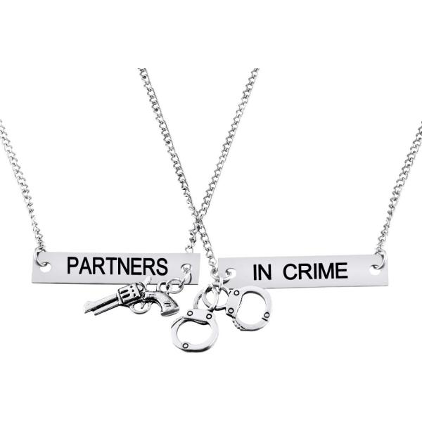 【並行輸入品】MJARTORIA スプリットバレンタインハート Partners in Crime 刻印 友情ネックレス 2個セット 3 count