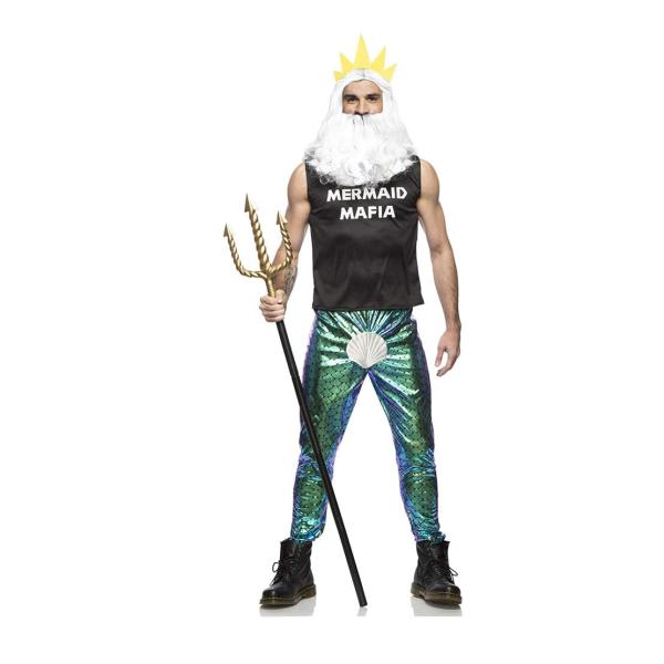 【並行輸入品】マーメイドマフィア S Seeing Red Men's Mermaid Mafia Costume King Neptune S