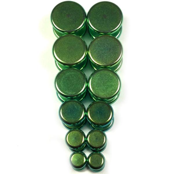 【並行輸入品】Stainless Steel Green Color Round Flat Fake Cheaters Faux Illusi
