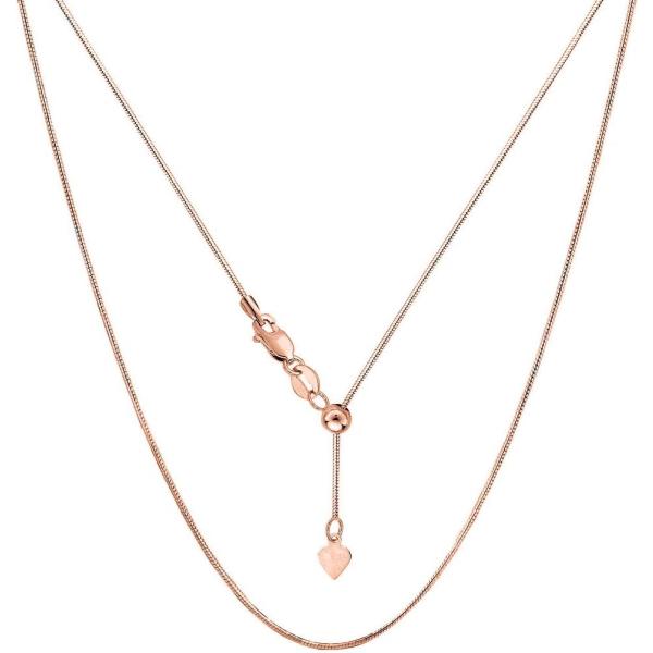 【並行輸入品】Verona Jewelers スターリングシルバー 1mm ダイヤモンドカット 調節可能なスネークチェーン - 925ラウンドスネーク