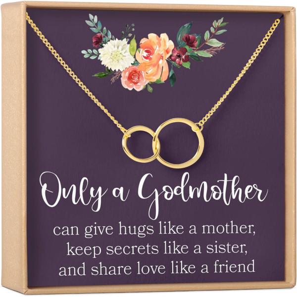 【並行輸入品】Dear Ava ゴッドマザーギフトネックレス：ゴッドマザープロポーズ、Be My Godmother リクエスト、2つの非対称サークル