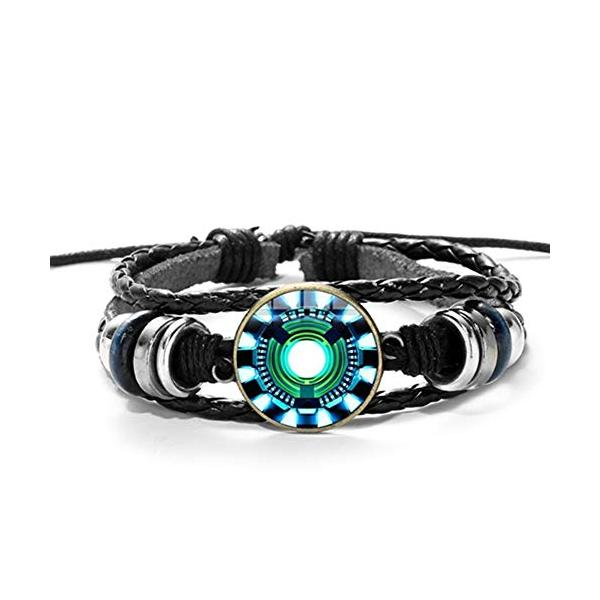 【並行輸入品】Men's bracelet Cool Iron Man Tony Stark Leather Bracelet Arc Rea