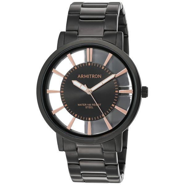 【並行輸入品】Armitron メンズ ブラックブレスレットウォッチ ブラック Armitron Men's Black Bracelet Wa