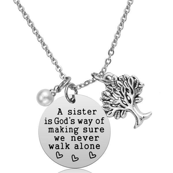 【並行輸入品】姉妹用ネックレス 姉妹用ギフト - A Sister is God's Way of Making Sure We Never Walk