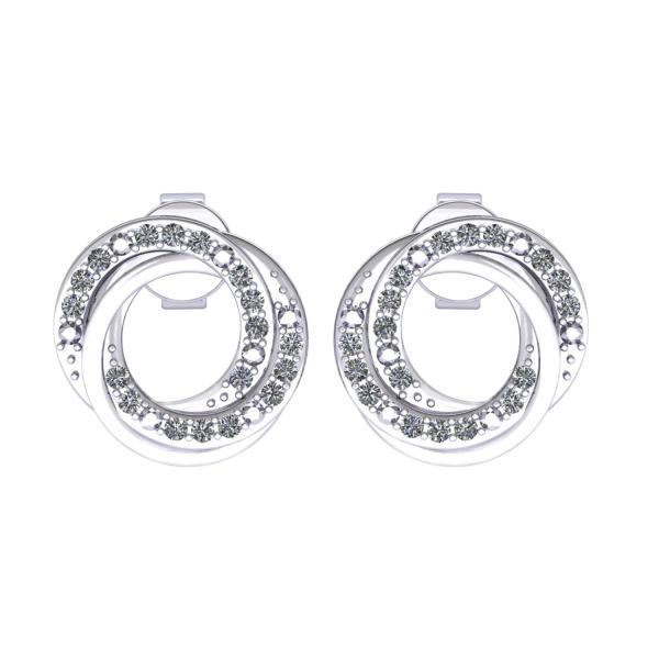 【並行輸入品】IGI Certified 0.27 Carat Circle Diamond Earrings for Women Men i