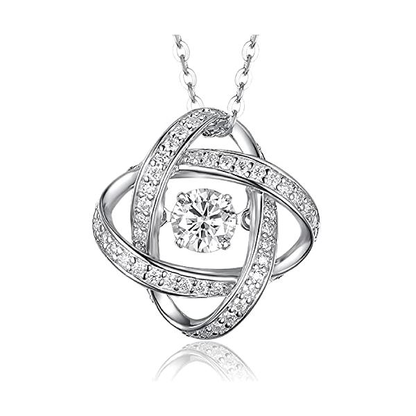 【並行輸入品】GEM DE LUXE 0.76カラット ラウンドカット D カラー モアッサナイトネックレス アクセント付き プラチナメッキ シ