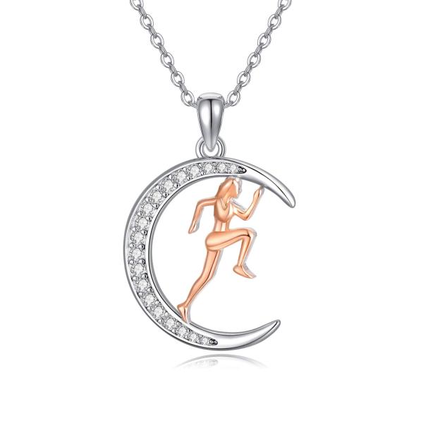 【並行輸入品】MISTBEE ランナーネックレス レディース スターリングシルバー Keep Running Moon ネックレス ランナージュ