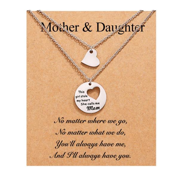 【並行輸入品】First Day of School Gifts Mother Mom Daughter Necklace Set for 2