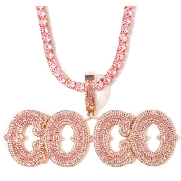 並行輸入品】ヒップホップ イニシャル文字ネックレス ハンドメイド 14K