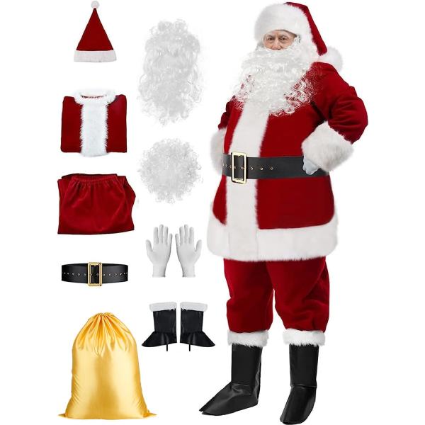 【並行輸入品】SOMOYA Men's Santa Costume Christmas Santa Claus Costume with Be