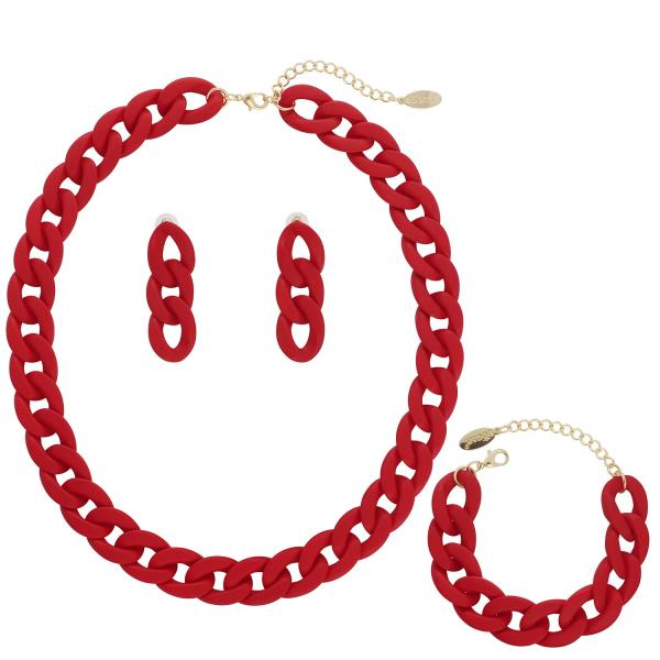 【並行輸入品】Bocar Statement Acrylic Chunky Necklace for Women Cuban Link Cha