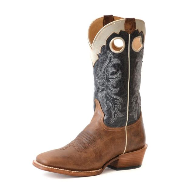 【並行輸入品】Roper メンズ Ride Em カウボーイスクエアトゥ ブーツ, タン, 10.5 Wide Roper Ride'em Co