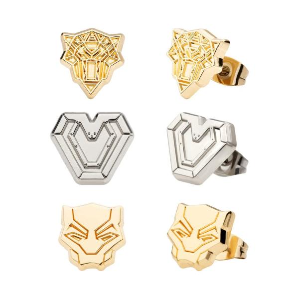 【並行輸入品】ブラックパンサー ワカンダ フォーエバー 3 スタッドイヤリングセット 公式ライセンス商品 Marvel Studios ワカ