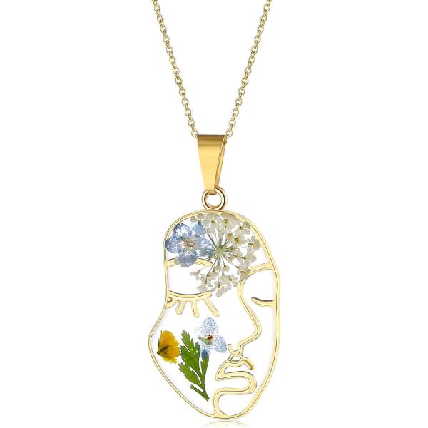SEENI 押し花ペンダントネックレス パーソナライズされたハンドメイド 