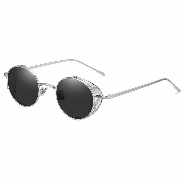 【並行輸入品】Technigadgets ヴィンテージメタルラウンドサングラス メンズ レディース サイドシールド付き スコットサングラス レト