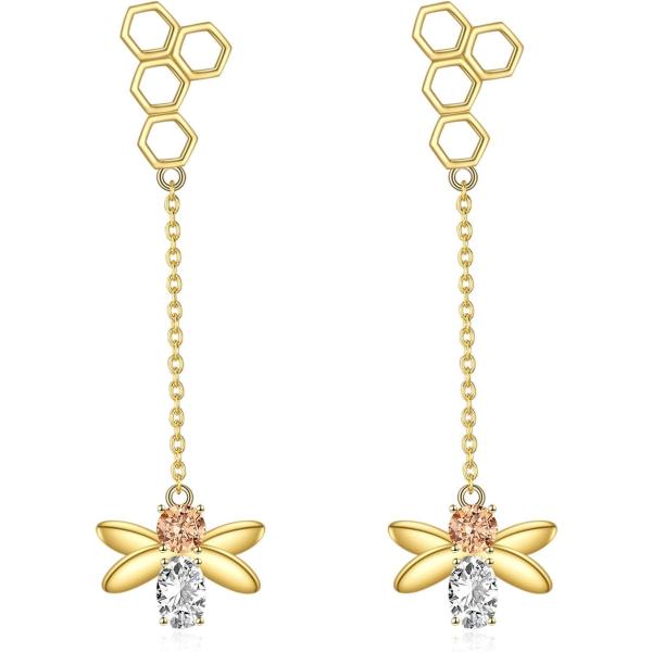 【並行輸入品】YONFQE アニマルピアス スターリングシルバー ダングルドロップ/フープ/チェーンイヤリング かわいいファッションジュエリー レディ