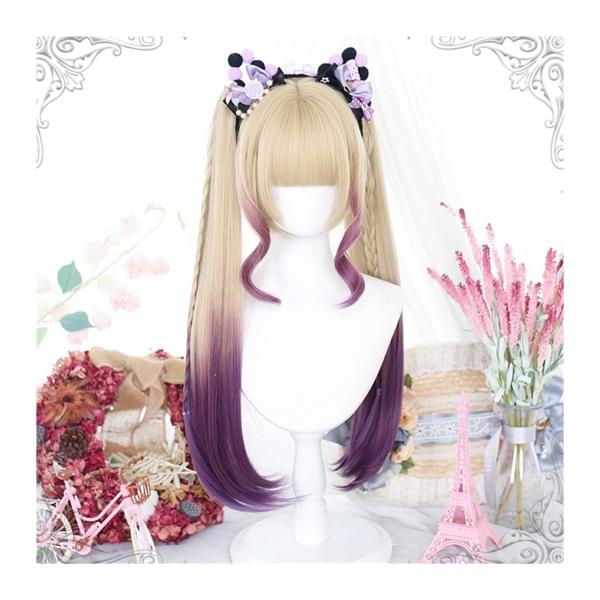 【並行輸入品】GRFIT Wig for Women Synthetic Straight Hair Wig with Bangs and D