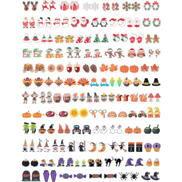【並行輸入品】90ペア ホリデーイヤリング ハロウィンスタッドイヤリングセット ガールズ レディース 感謝祭 パンプキン スタッド ハロウィン ゴース