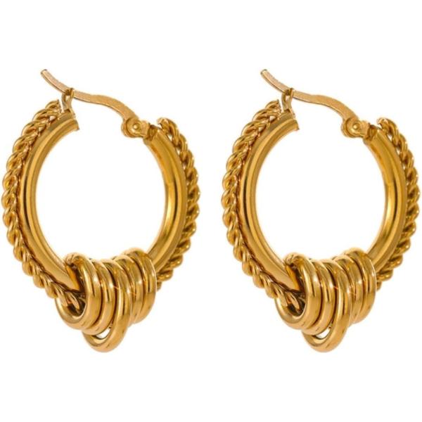 【並行輸入品】Earrings,jewellery,stud earrings,Stainless Steel Round Unusual J