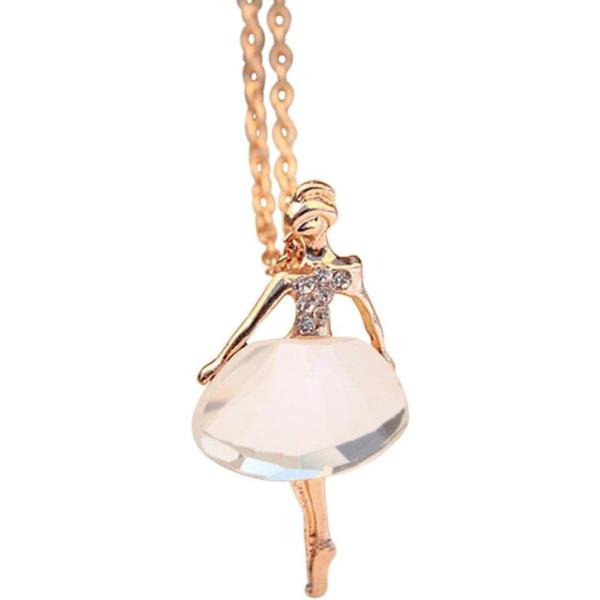 【並行輸入品】Women Girls Crystal Ballet Dance Girl Pendant Necklace Sweater Chain