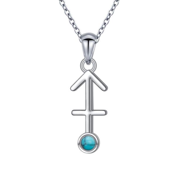 並行輸入品】925スターリングシルバー ターコイズ 射手座ペンダント