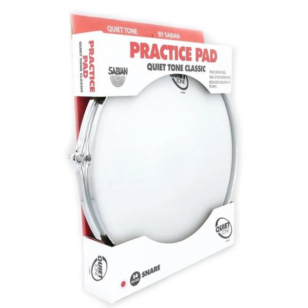 SABIANの練習パッド クワイエット・トーンです。本物のスネアフィールをその手に。SABIAN Quiet Tone Classicは、リアルな打感とレスポンスを追求したスネア用プラクティスパッドです。実際のドラムヘッドと独自の内部ミュー...
