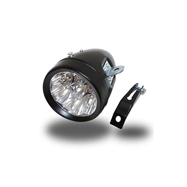 k-cocochi ヘッドライト 自転車 ７LED 砲弾型 レトロデザイン 電池式 (ブラック)