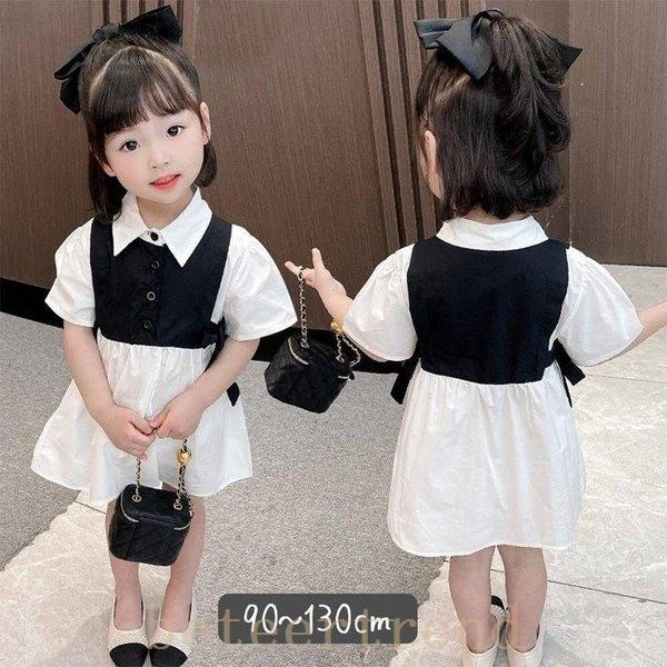 子供服女の子フォーマルワンピース白黒夏入園式トップスブラウスバースデイ誕生日お祝い上品幼稚園保育園小学校通園 Bet Beteer Trend 通販 Yahoo ショッピング