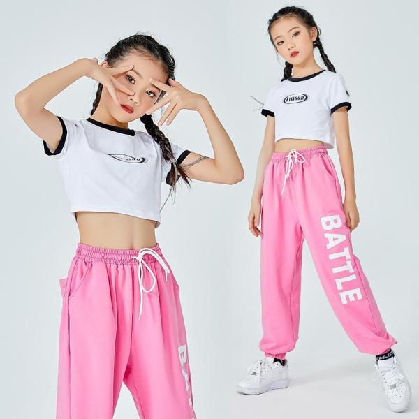 ダンス服装 体操服 JAZZ DANCE tシャツ スウェット キッズチアリーダー hiphop ヒップホップ 女の子 ステージ衣装 ダンスウェア 子供 応援団 運動会 甲子園 チアガール衣装 舞台演出服　おしゃれ　ストリート系　B系　K-...