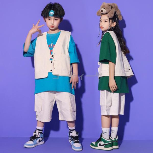 ダンス服装 体操服 JAZZ DANCE tシャツ スウェット キッズチアリーダー hiphop ヒップホップ  ステージ衣装 ダンスウェア 子供 応援団 運動会 甲子園 チアガール衣装 舞台演出服　おしゃれ　ストリート系　B系　K-POP...