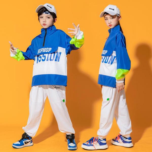 ダンス服装 体操服 JAZZ DANCE tシャツ スウェット キッズチアリーダー hiphop ヒップホップ 女の子 ステージ衣装 ダンスウェア 子供 応援団 運動会 甲子園 チアガール衣装 舞台演出服　おしゃれ　ストリート系　B系　K-...