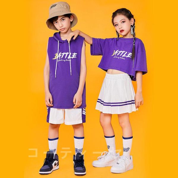 ダンス服装 体操服 JAZZ DANCE tシャツ スウェット キッズチアリーダー hiphop ヒップホップ 女の子 ステージ衣装 ダンスウェア 子供 応援団 運動会 甲子園 チアガール衣装 舞台演出服　おしゃれ　ストリート系　B系　K-...
