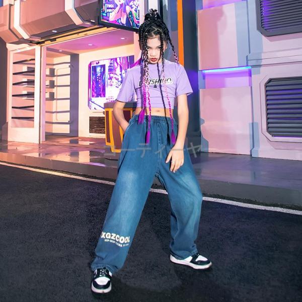 ダンス服装 体操服 JAZZ DANCE tシャツ スウェット キッズチアリーダー hiphop ヒップホップ  ステージ衣装 ダンスウェア 子供 応援団 運動会 甲子園 チアガール衣装 舞台演出服　おしゃれ　ストリート系　B系　K-POP...