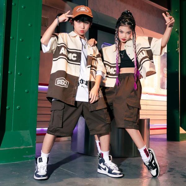 ダンス服装 体操服 JAZZ DANCE tシャツ スウェット キッズチアリーダー hiphop ヒップホップ  ステージ衣装 ダンスウェア 子供 応援団 運動会 甲子園 チアガール衣装 舞台演出服　おしゃれ　ストリート系　B系　K-POP...