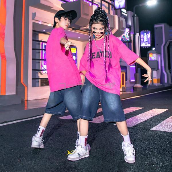 ダンス服装 体操服 JAZZ DANCE tシャツ スウェット キッズチアリーダー hiphop ヒップホップ  ステージ衣装 ダンスウェア 子供 応援団 運動会 甲子園 チアガール衣装 舞台演出服　おしゃれ　ストリート系　B系　K-POP...