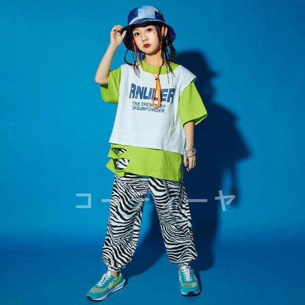 ダンス服装 体操服 JAZZ DANCE tシャツ スウェット キッズチアリーダー hiphop ヒップホップ 女の子 ステージ衣装 ダンスウェア 子供 応援団 運動会 甲子園 チアガール衣装 舞台演出服　おしゃれ　ストリート系　B系　K-...