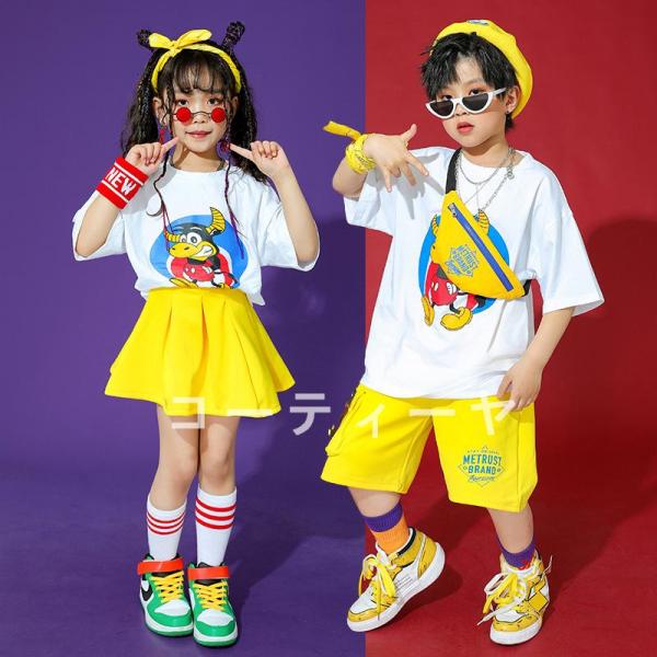 ダンス服装 体操服 JAZZ DANCE tシャツ スウェット キッズチアリーダー hiphop ヒップホップ 女の子 ステージ衣装 ダンスウェア 子供 応援団 運動会 甲子園 チアガール衣装 舞台演出服　おしゃれ　ストリート系　B系　K-...