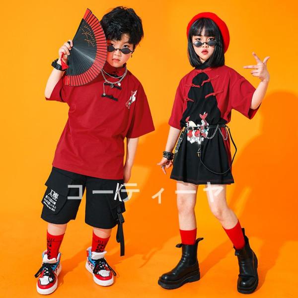 ダンス服装 体操服 JAZZ DANCE tシャツ スウェット キッズチアリーダー hiphop ヒップホップ 女の子 ステージ衣装 ダンスウェア 子供 応援団 運動会 甲子園 チアガール衣装 舞台演出服　おしゃれ　ストリート系　B系　K-...