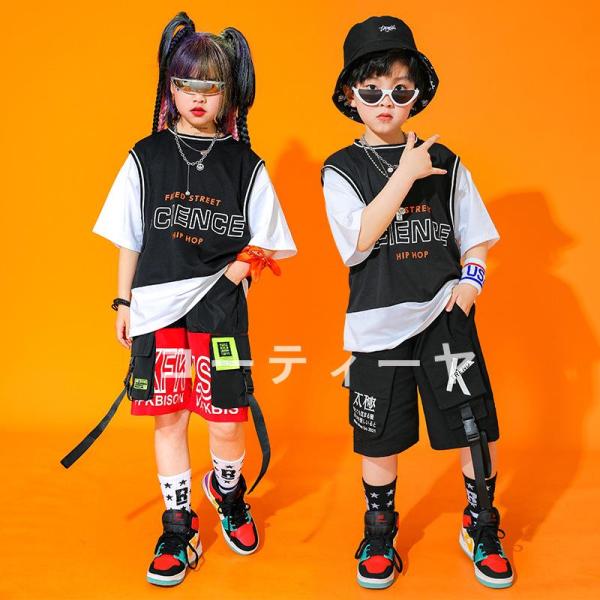 ダンス服装 体操服 JAZZ DANCE tシャツ スウェット キッズチアリーダー hiphop ヒップホップ 女の子 ステージ衣装 ダンスウェア 子供 応援団 運動会 甲子園 チアガール衣装 舞台演出服　おしゃれ　ストリート系　B系　K-...