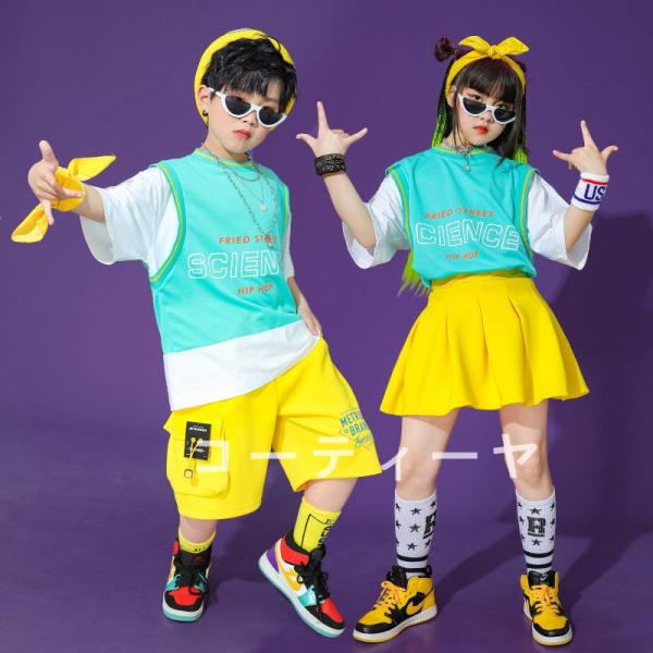 ダンス服装 体操服 JAZZ DANCE tシャツ スウェット キッズチアリーダー hiphop ヒップホップ 女の子 ステージ衣装 ダンスウェア 子供 応援団 運動会 甲子園 チアガール衣装 舞台演出服　おしゃれ　ストリート系　B系　K-...