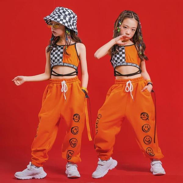 ダンス服装 体操服 JAZZ DANCE tシャツ スウェット キッズチアリーダー hiphop ヒップホップ 女の子 ステージ衣装 ダンスウェア 子供 応援団 運動会 甲子園 チアガール衣装 舞台演出服　おしゃれ　ストリート系　B系　K-...