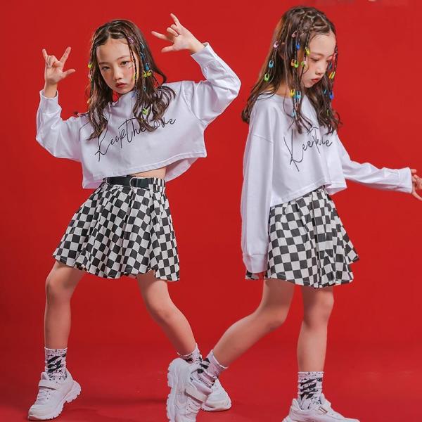 ダンス服装 体操服 JAZZ DANCE tシャツ スウェット キッズチアリーダー hiphop ヒップホップ 女の子 ステージ衣装 ダンスウェア 子供 応援団 運動会 甲子園 チアガール衣装 舞台演出服　おしゃれ　ストリート系　B系　K-...