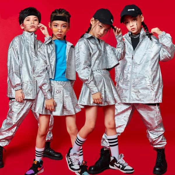 ダンス服装 体操服 JAZZ DANCE tシャツ スウェット キッズチアリーダー hiphop ヒップホップ 女の子 ステージ衣装 ダンスウェア 子供 応援団 運動会 甲子園 チアガール衣装 舞台演出服　おしゃれ　ストリート系　B系　K-...