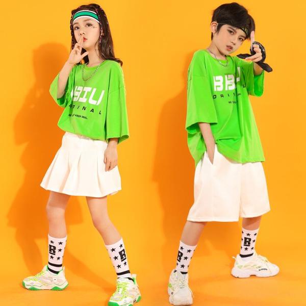 ダンス服装 体操服 JAZZ DANCE tシャツ スウェット キッズチアリーダー hiphop ヒップホップ 女の子 ステージ衣装 ダンスウェア 子供 応援団 運動会 甲子園 チアガール衣装 舞台演出服　おしゃれ　ストリート系　B系　K-...