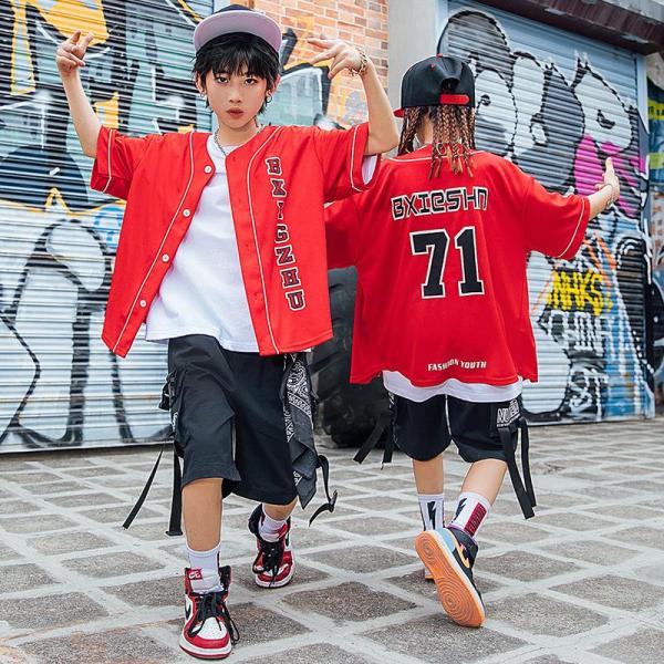 ダンス服装 体操服 JAZZ DANCE tシャツ スウェット キッズチアリーダー hiphop ヒップホップ 女の子 ステージ衣装 ダンスウェア 子供 応援団 運動会 甲子園 チアガール衣装 舞台演出服　おしゃれ　ストリート系　B系　K-...