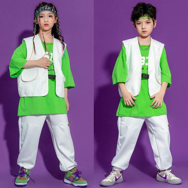 ダンス服装 体操服 JAZZ DANCE tシャツ スウェット キッズチアリーダー hiphop ヒップホップ 女の子 ステージ衣装 ダンスウェア 子供 応援団 運動会 甲子園 チアガール衣装 舞台演出服　おしゃれ　ストリート系　B系　K-...